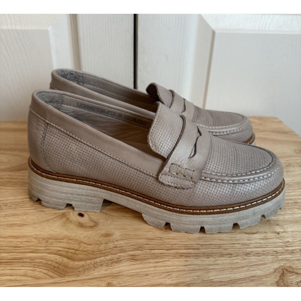 Spring Step Lexington Womens Leather Penny Loafers US 8.5-9  EU 39 Tan Lug Sole
